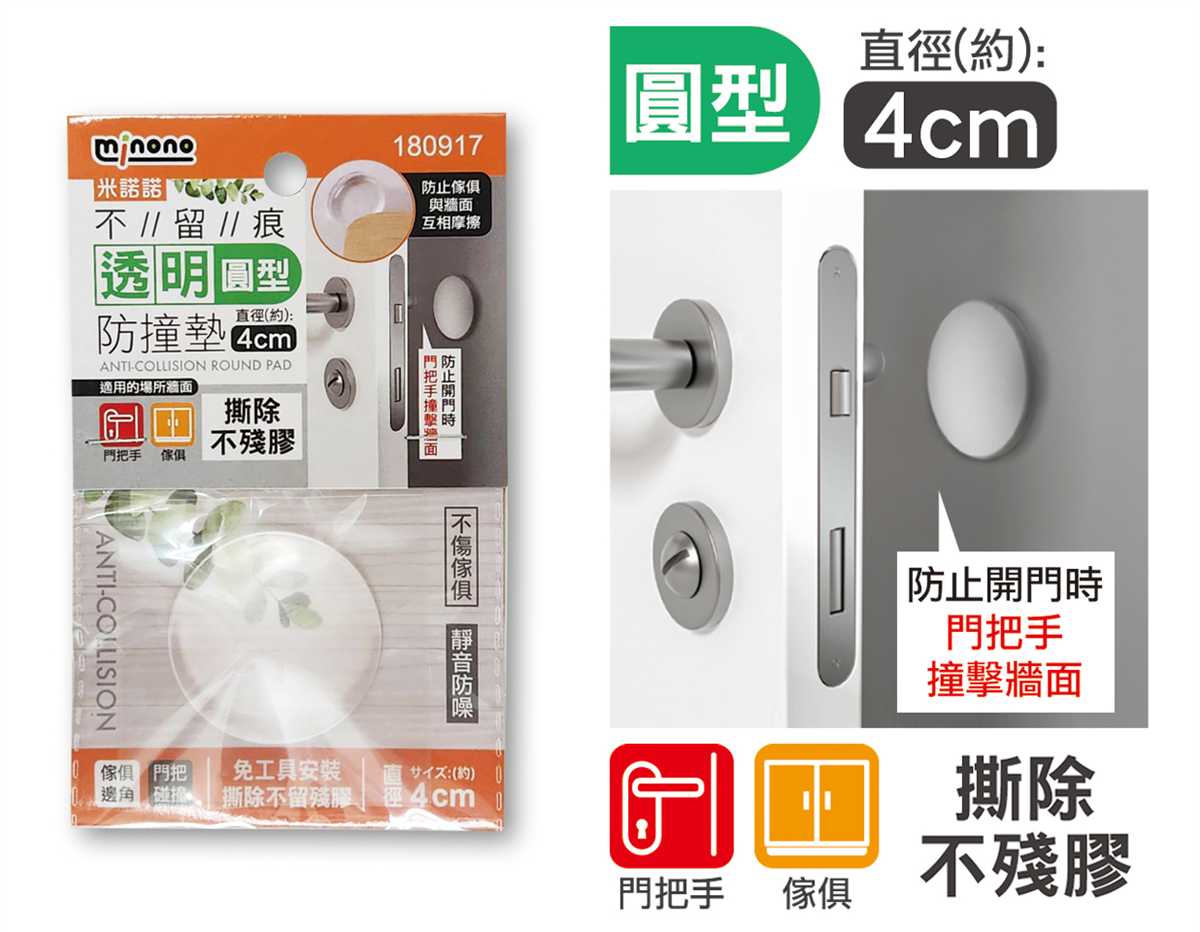 米諾諾不留痕透明圓型防撞墊