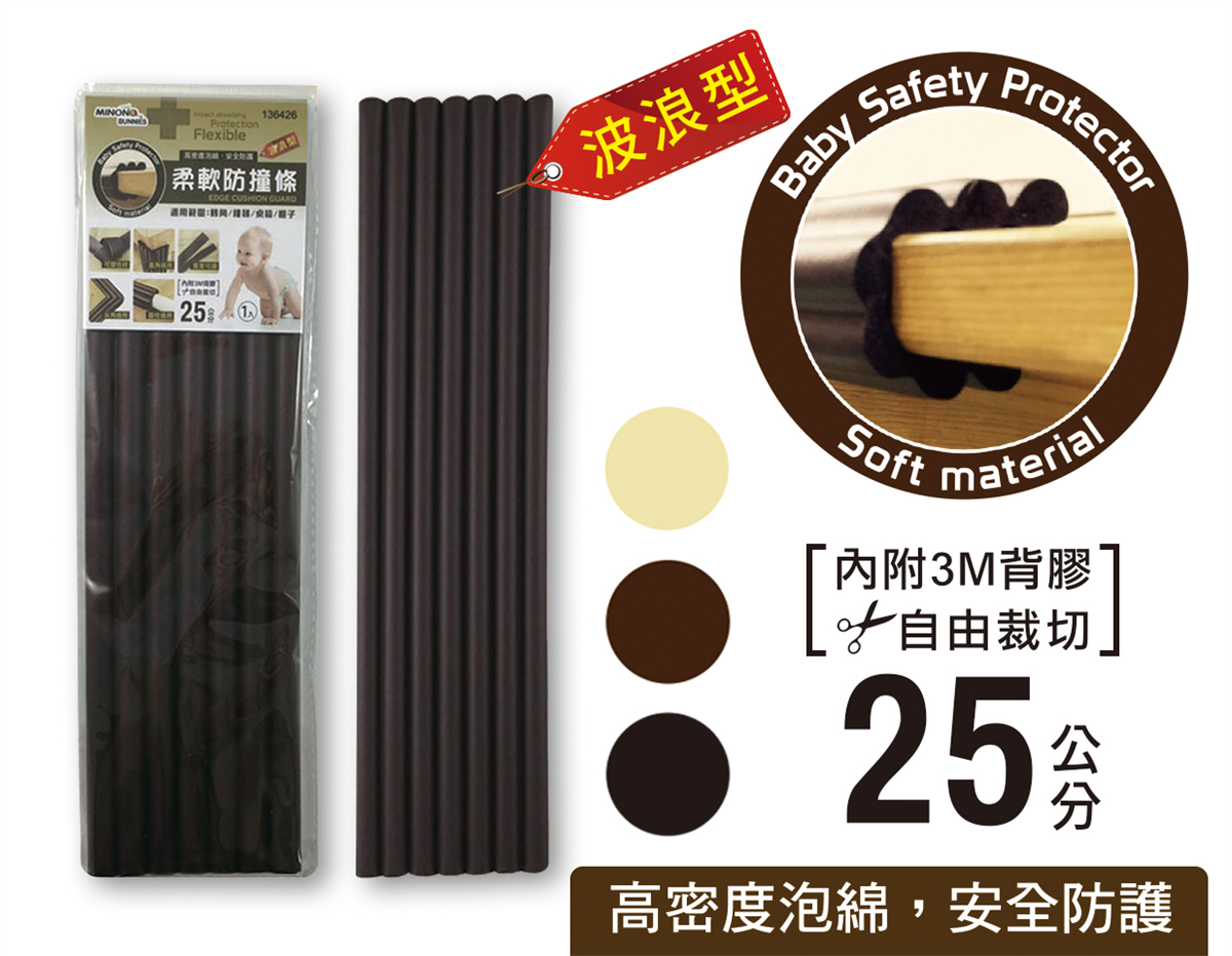 米諾諾柔軟防撞條波浪型25cm